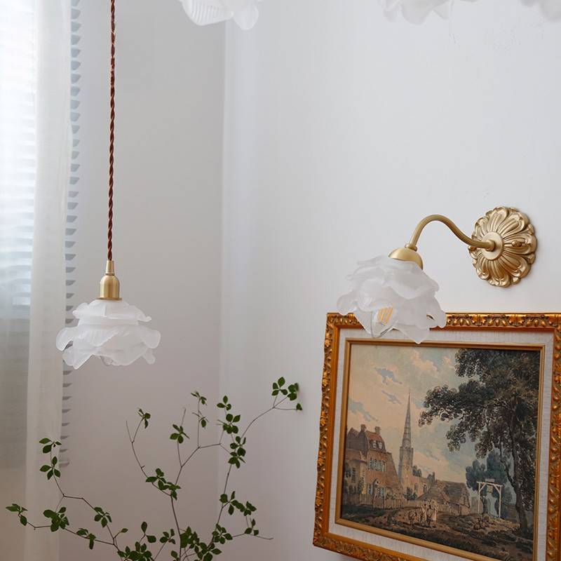 Frosted Glass LED Wall Light Switch Socket Home Decor Indoor Lighting Living Room Bedroom Beside Lamp Copper Lampara Pared