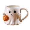 Thermotransfer Keramiktassen Set 1/2 Keramik Geister Kürbis Design Tassen 3D Effekt Wasserbecher für Bar Küche für Halloween