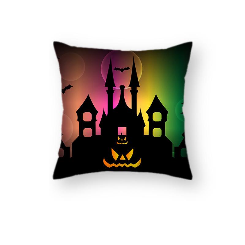 Neuer Halloween Kürbiskopf Schloss Kissenbezug Festliches Wohnzimmer Sofa Dekokissen Kissen