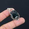 925 Silver Radiant Natural Solar Moss Agate Sister Anniversary Wedding Pendant