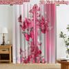2D Flat Printing 2pcs Curtain Party Curtain Easter Pink Cross Butterflies Digital Printed Polyester Drapes Party Decorations for