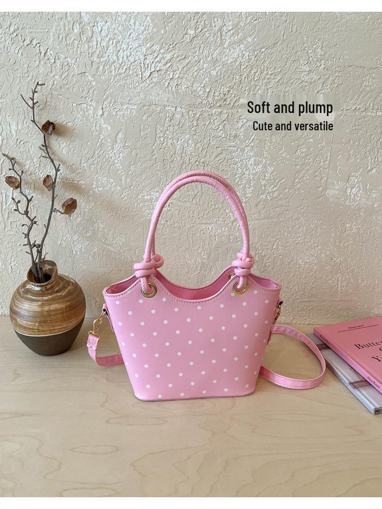 2026 Summer Women's Polka Dot Handbag: Exquisite Small Outing Shoulder Crossbody Bucket Bag