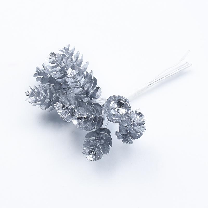 1/4Pcs Gold Silver Christmas Pine Cone Artificial Plants Diy Gifts Candy Box Wedding Decorative Flowers Home Decor Accessories