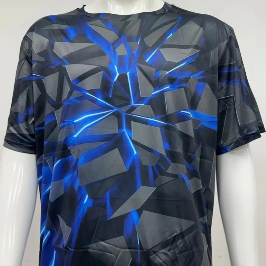 Fashion T-Shirts For Men 3d Line Printed Mens Clothing Street Designer Short Sleeved Oversized Top Tees Daily Casual Sportswear