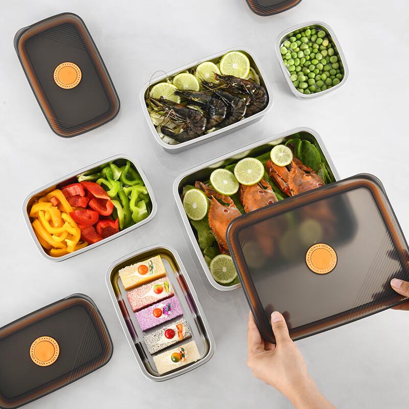XUNIAN 304 Stainless Steel Refrigerator Food Storage Box