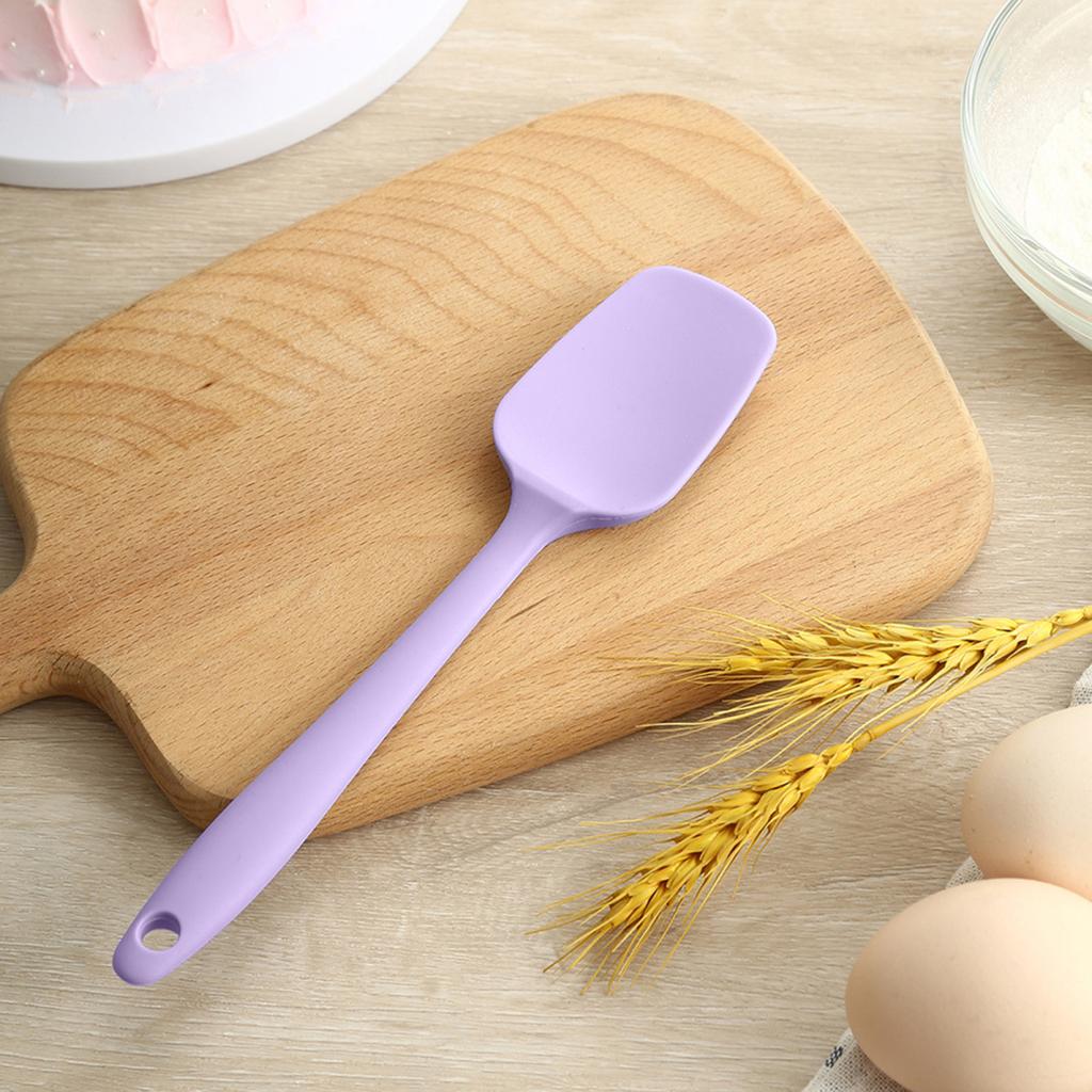 Non-Stick Silicone Spatula with Hanging Hole Non-Slip Handle Heat Resistant Flexible Scraper Baking Mixing Tool Dishwasher Safe BPA-Free Butter