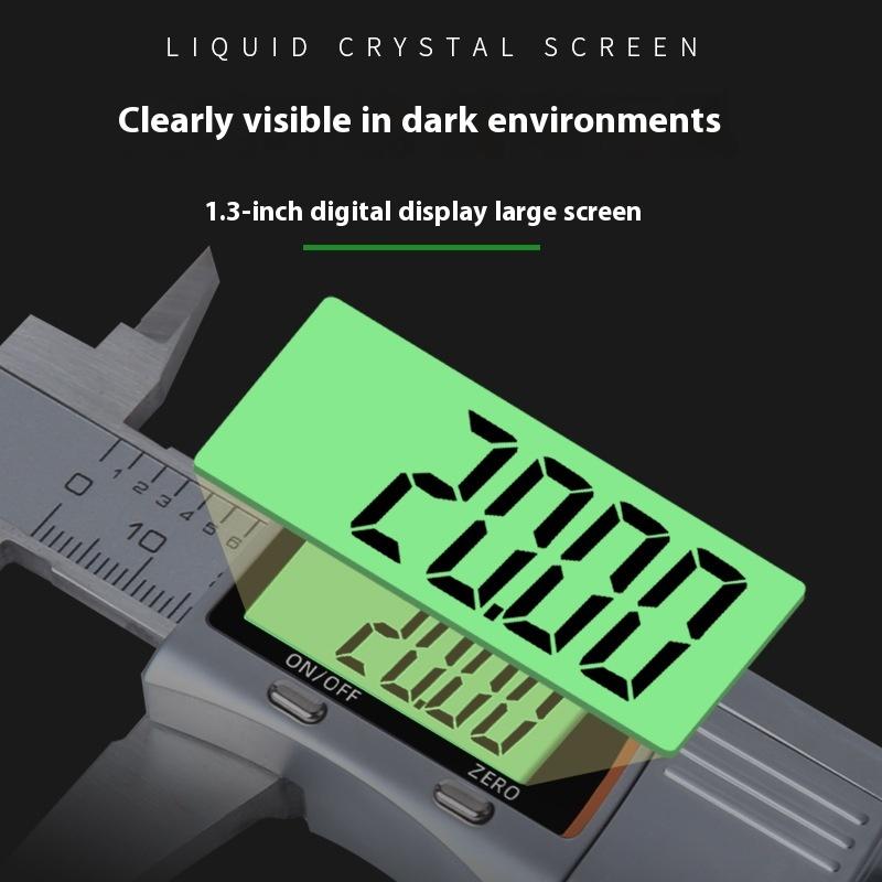 Digital Caliper 1-111mm Electronic Stainless Steel Vernier Caliper with Depth Gauge High Precision IP11 Waterproof LCD Display