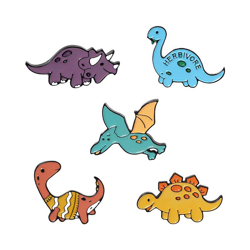 Dinosaur Pterosaur Triceratops Carton Enamel Pin Custom Brooch Clothes Rose Planet Animal Badge For Bag Lapel Jewelry Gift F