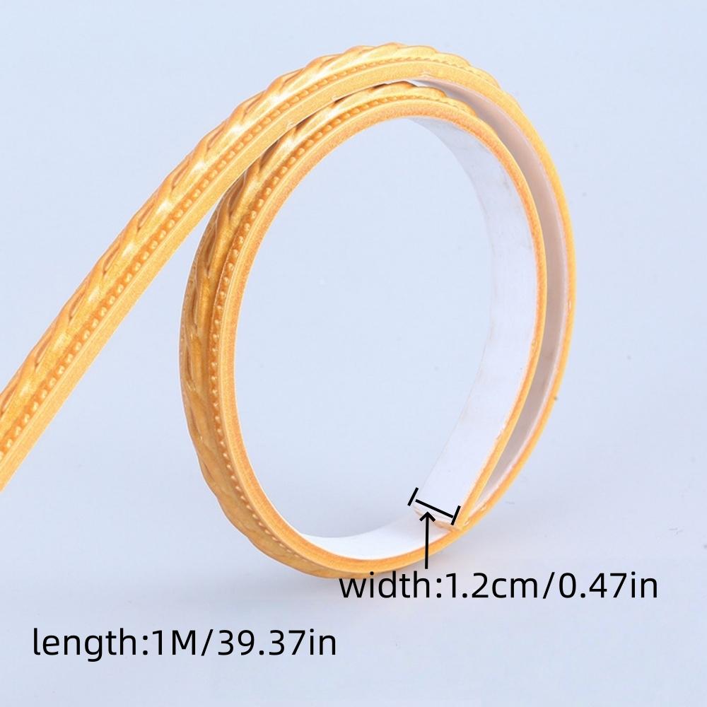 1pc 1M/39.37in Home Decorative Trim Line Self-Adhesive Soft Line Ceiling Baseboard Decor Gap Strip Wall Molding Line 3D Sticker