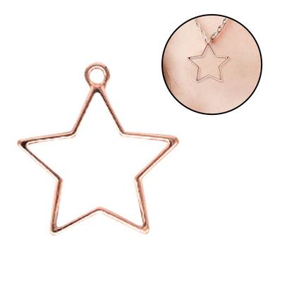 15pcs Pendant Press Frame Geometric Star Shape Open Back Bezel Necklace Jewelry DIY Accessory