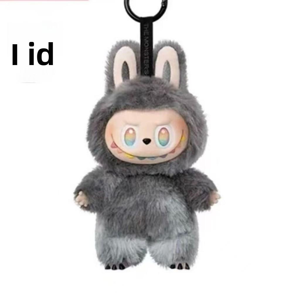 Portamonete e Portachiavi / Portachiavi Figura Anime Labubu Ciondolo in Vinile Modello Bambola Giocattolo Carino Portachiavi Mostro Giocattoli Regali di Compleanno nero