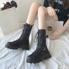 Fashionable High top shoes women's autumn new round toe shoes thick soled height increasing casual comfortable women boots