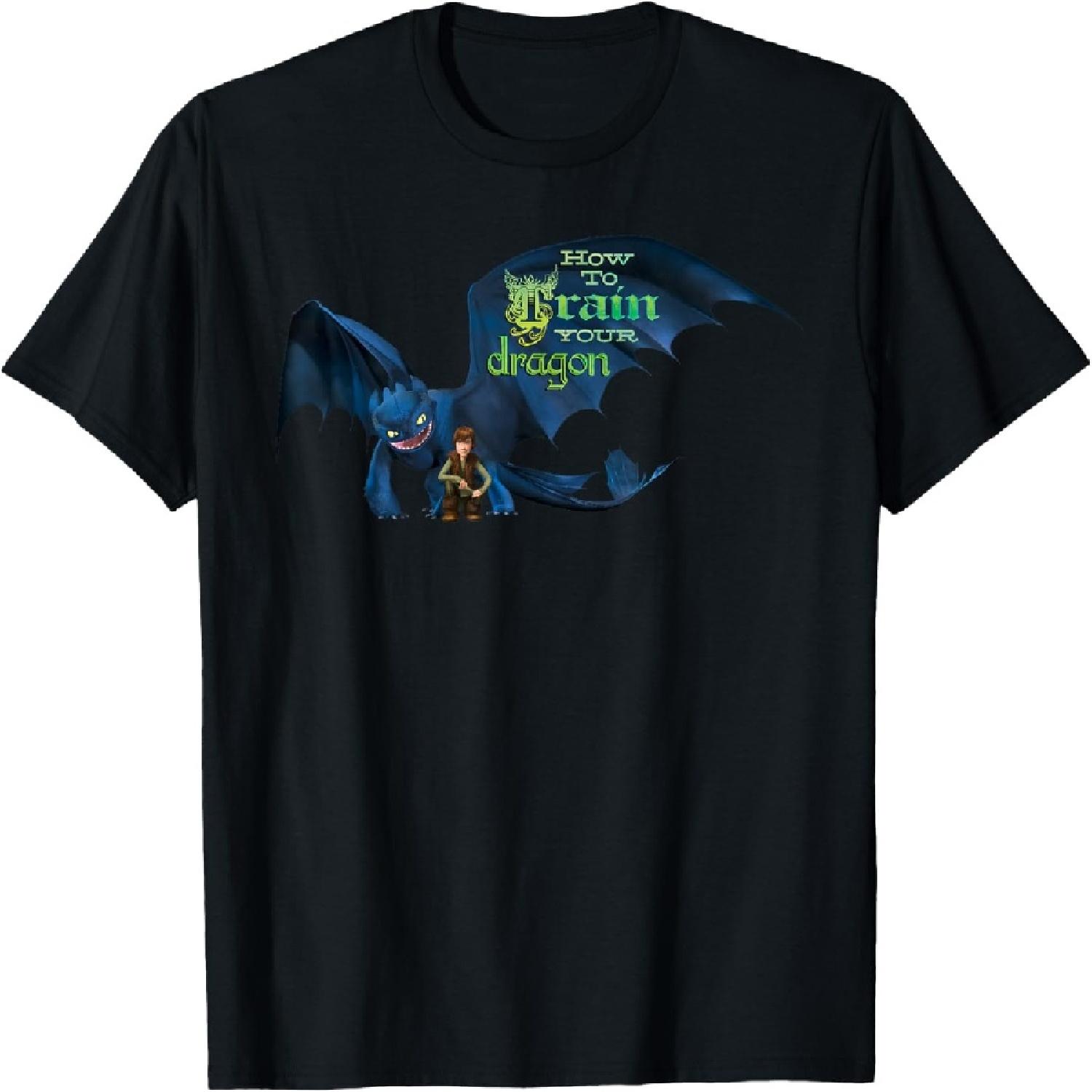 Футболка с принтом DreamWorks  Dragons_ Беззубик и Икки(1) S