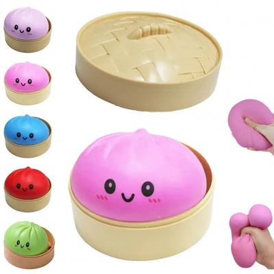 Colorful Simulated Dumpling Squishy Relaxing Relieve Anxiety Antistress Enhance Happiness Reusable Rebound Squeeze Reliever Toy