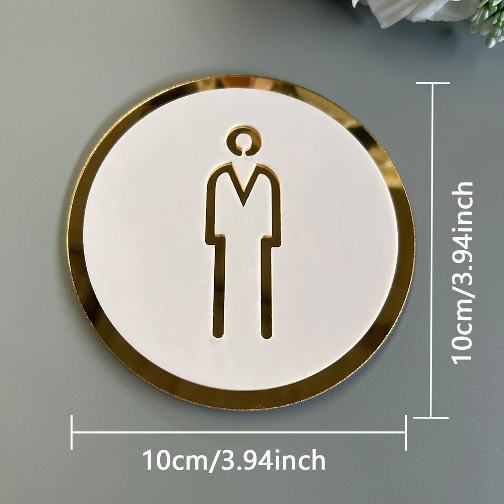 10cm Acrylic Toilet Signs Women Men Bathroom Door Plates Symbol for Hotels Shops Parking Lots,Shopping Centers