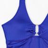 2024 Metal Brushed European-American Solid Color Sexy One-Piece Bikini Swimsuit