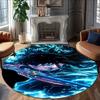 1pc Demon Slayer5 Print Round Carpet Chair Round Carpet Suitable for Bedroom Living Room Home Decorative Carpet