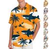 Hawaiian Print - Men's Casual Short Sleeved Shirt