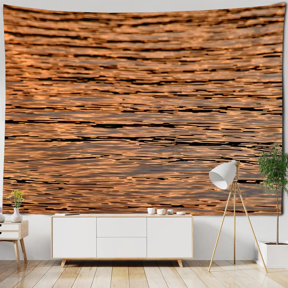 VIKAMA Sparkling Ocean Beach Tapestry Wall Hanging Waterproof Outdoor Picnic Mat Bedroom Living Room Wall Decor