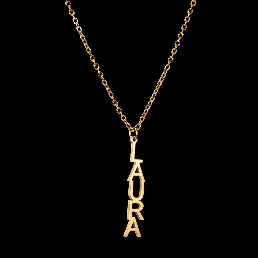 Atoztide Personalized Custom Name Necklaces One Hole Nameplate Pendant for Women Stainless Steel Link Chain Jewelry Gift