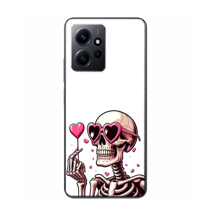 A Funny Skeleton Skull Phone Case For Redmi Note 14 15 Pro 5G 13 12 Pro Plus 11 11T 11E 11S 10 Pro 10S 9 9S Cover Cell Clear TPU