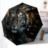 1pc Sturdy 8-Bone Auto Umbrella, Stylish Tiger Umbrella, Digital Printed, Foldable Umbrella for On-the-Go Outdoor Use
