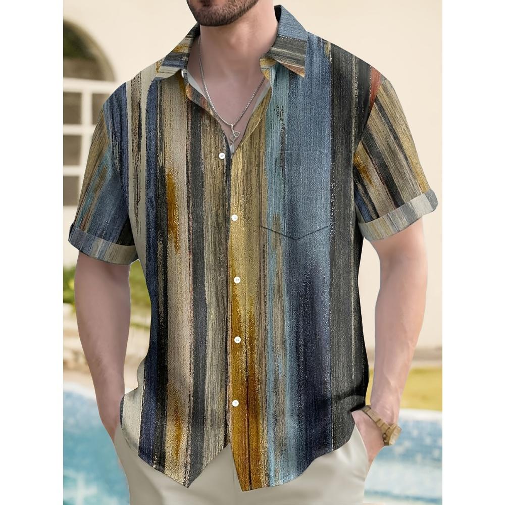 Men's Tropical Plant Shirt Hawaiian Shirt Button Up Shirt Short Sleeved Summer Printed Shirt