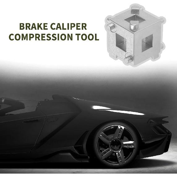 Junecarp Cube Brake Caliper Compression Tool,Steel Brake Caliper Tool Car Rear Disc Brake Piston Tool,Specialized Car Accessories Brake Piston Tool