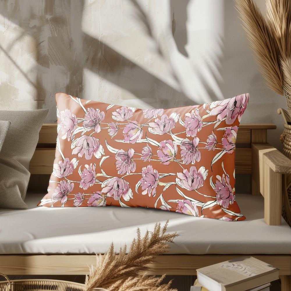 Home Decor Floral Pattern Pillowcase Suitable for Sofa Bedroom Car Pillowcase Cushion Rectangular Cushion