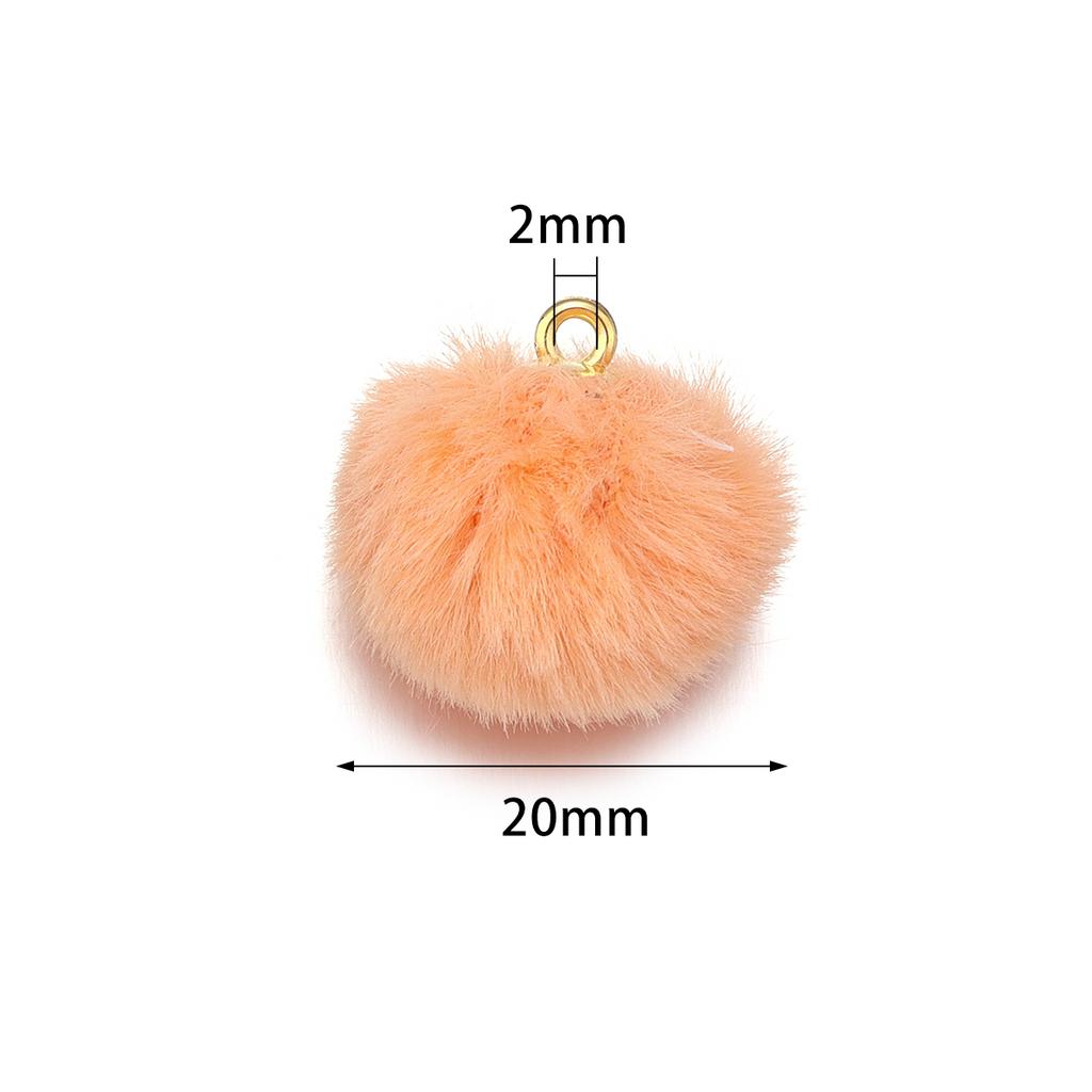 20pcs Plush Fur Covered Ball Beads Charms Imitation Rabbit Fur Pompom Pendant For Jewelry Making DIY Necklace Bracelets Earrings