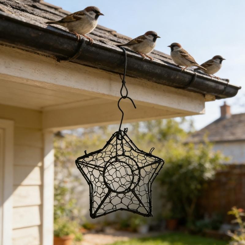Star Shape Wire Wreath Hanging Basket Succulents Plant Holder Wall Planter Indoor Outdoor Garden Decoration