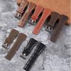 Double-Sided Cowhide Leather Watch Band, Soft, Waterproof, Bamboo Pattern, Crazy Oil Leather Finish