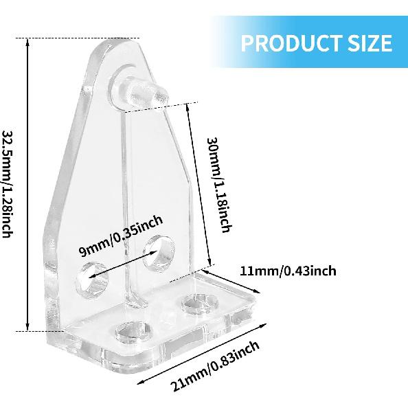 Waziaqoc 10PCS Hold Down Brackets for Mini Clear Plastic Blinds Bottom Rail Hold Clips for 1 Inch Blinds Shades