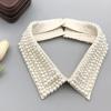 Elegant Pearls Beaded Bib Faux Collar Half Shirt for Women Lapel False Collar Detachable Collar Neckline Choker Necklace