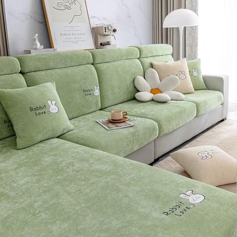 Lila Kaninchen Chenille Sofa Abdeckung All-inclusive Allzweck Alle Jahreszeiten Neue Anti-Rutsch Anti-Katzen Kratzer Hohe-Level-Sinn