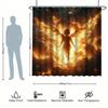 Dusk Angel Shower Curtain Set - Dark Golden, Fantasy Art Series, Includes 12 Hooks, Polyester Fabric