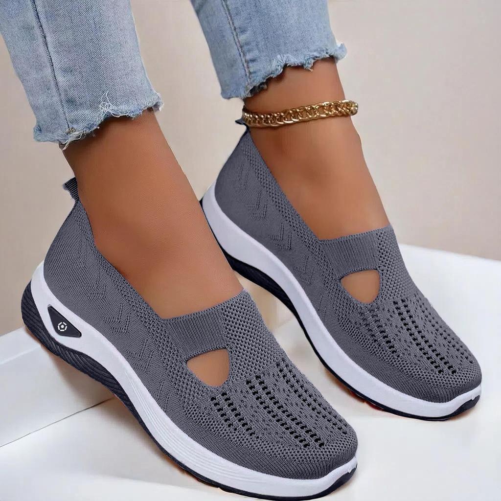 Women's Breathable Mesh Shoes Women Knit Flat Shoes 2026 Summer Women's Shoes Non-slip Lightweight Soft Sole Ladies Casual Shoes