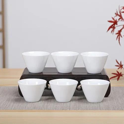 NLSLASI Chinese White porcelain tea cup Zen style ceramics Tea set Hand drawn master cup personal tea cup Household 6 pcs