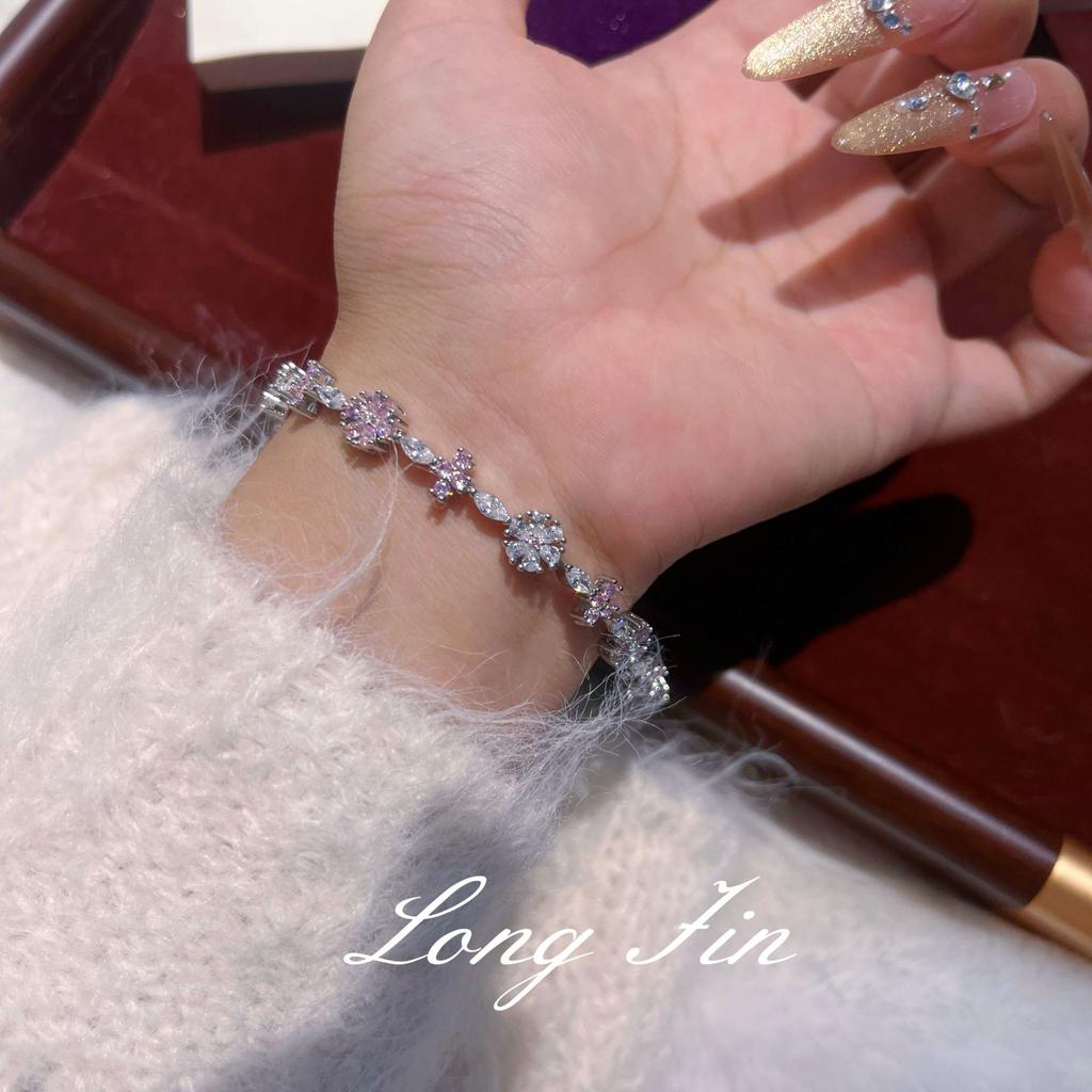 Vergissmeinnicht Blume Voll Diamant Armband Halskette Ohrringe Super Flash Fortgeschrittener Leichter Luxus Live Übertragung