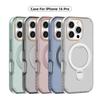 Luxury Magnetic Stand Two-Layer Protection Phone Case For iPhone 17 16 15 11 12 13 14 Pro Max For Magsafe Metal Ring Holder Cover