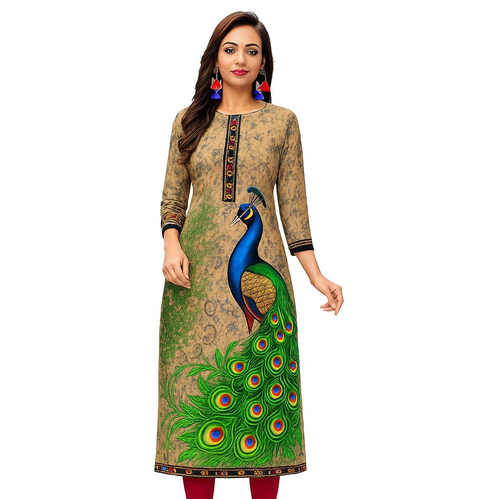 

Round neck long skirt, peacock full print, Muslim aristocratic style, breathable and skin-friendly, suitable for summer wear 5XL чорний