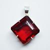 Certified 104.45 Ct Lab Created Red Ruby Pendant 925 Sterling Silver Square Gems My-383-k
