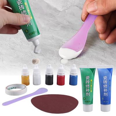 Tile Repair Kit Ceramic Floor Tile Toilet Washbasin Repair Glue Ceramic Tile Repair Paste for Cracks Holes Chips Scratches Dents