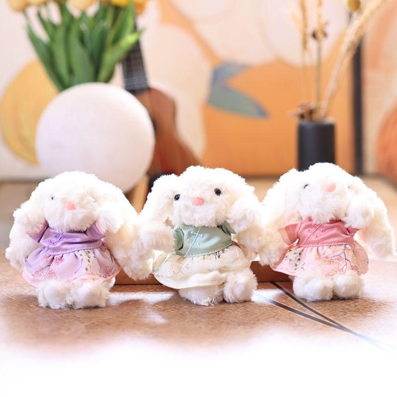 Cartoon Rabbit Plush Toy Cute Soft Stuffed Bunny Doll Keychain Pendant Bag Charms Backpack Hanging Decoration Birthday Gifts