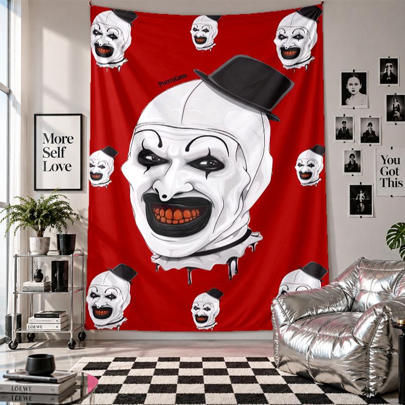 WandteppichTerrifier Art the Clown Kunst Hängendes Tuch Dekorative Hintergrundabdeckung für die Raumdekoration