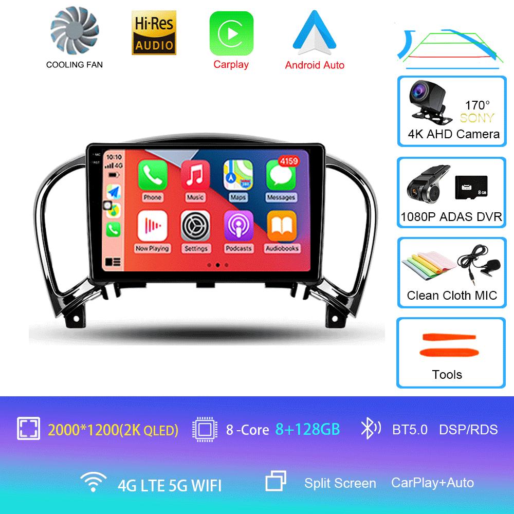Video Player DSP Radio Android 14 Navigation Multimedia Player For Nissan Juke YF15 2010 - 2014 Carplay Auto Stereo DVD BT