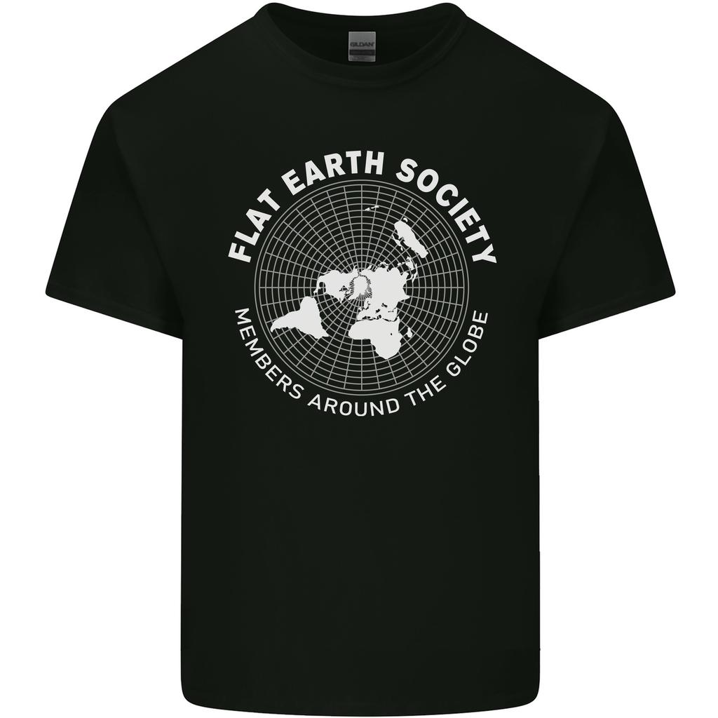 Flat Earth Society Members Around the Globe Unisexs Light Cotton TShirt