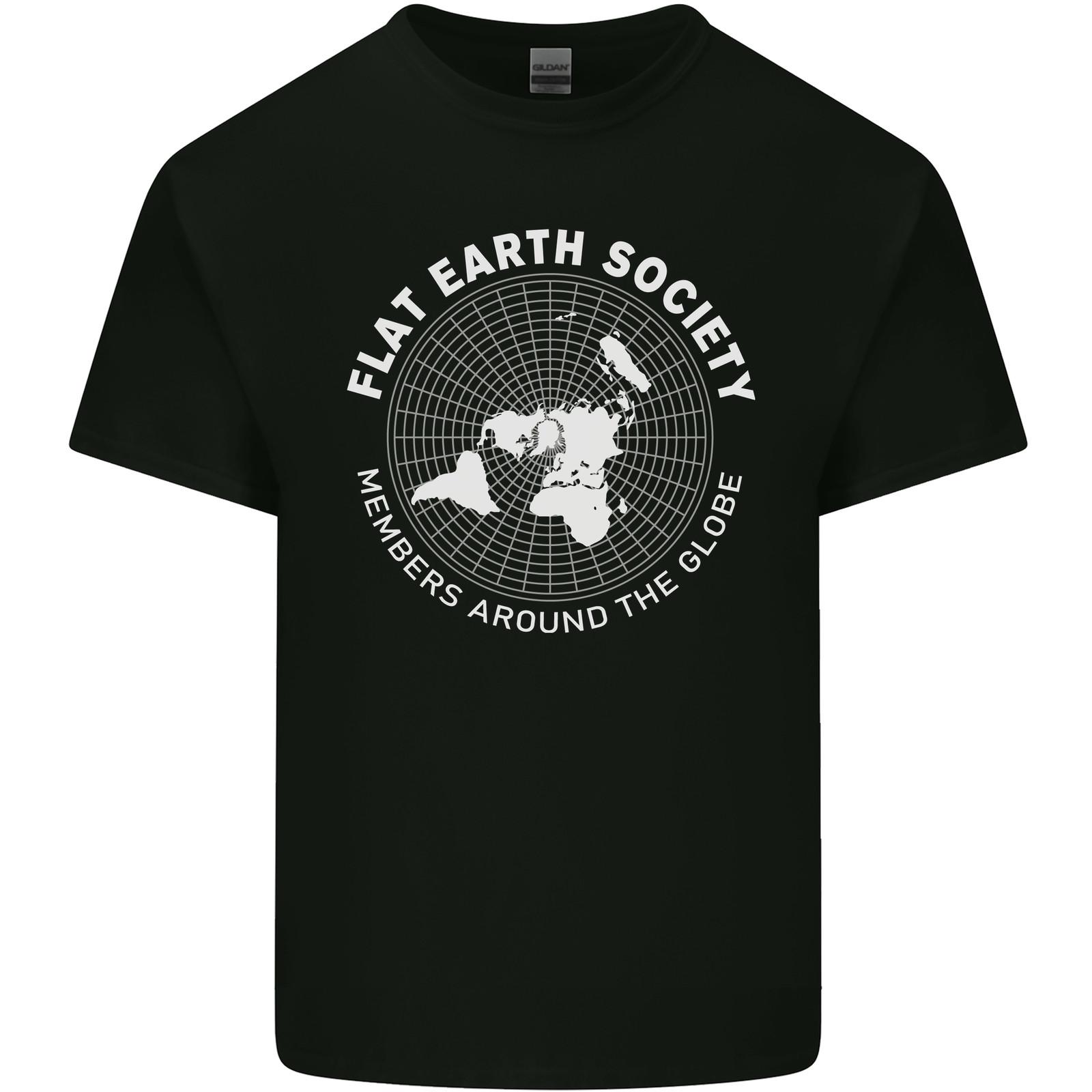 Flat Earth Society Members Around the Globe Mens Light Cotton T-Shirt 2XL