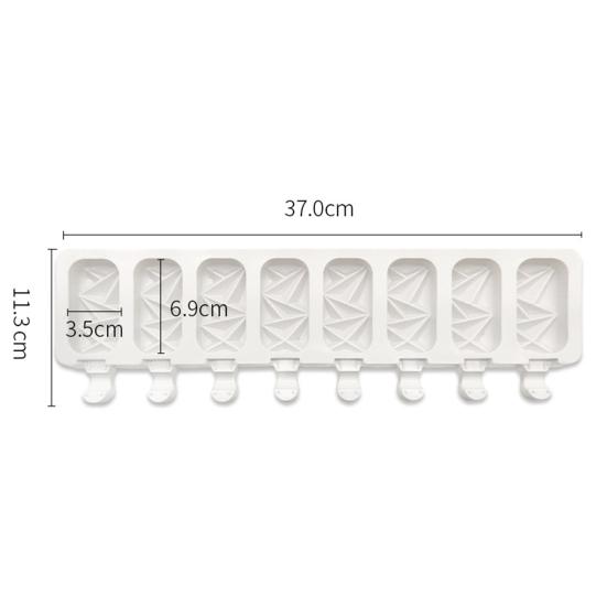 Eis am Stiel-Form mit 8 Mulden, antihaftbeschichtet, leicht zu lösende Silikonform für die Herstellung von Eis am Stiel