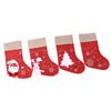 Christmas Stocking Decorative Cartoon Pattern Cuff Stocking Ornament for Tree Stairs Fireplace Red 4pcs